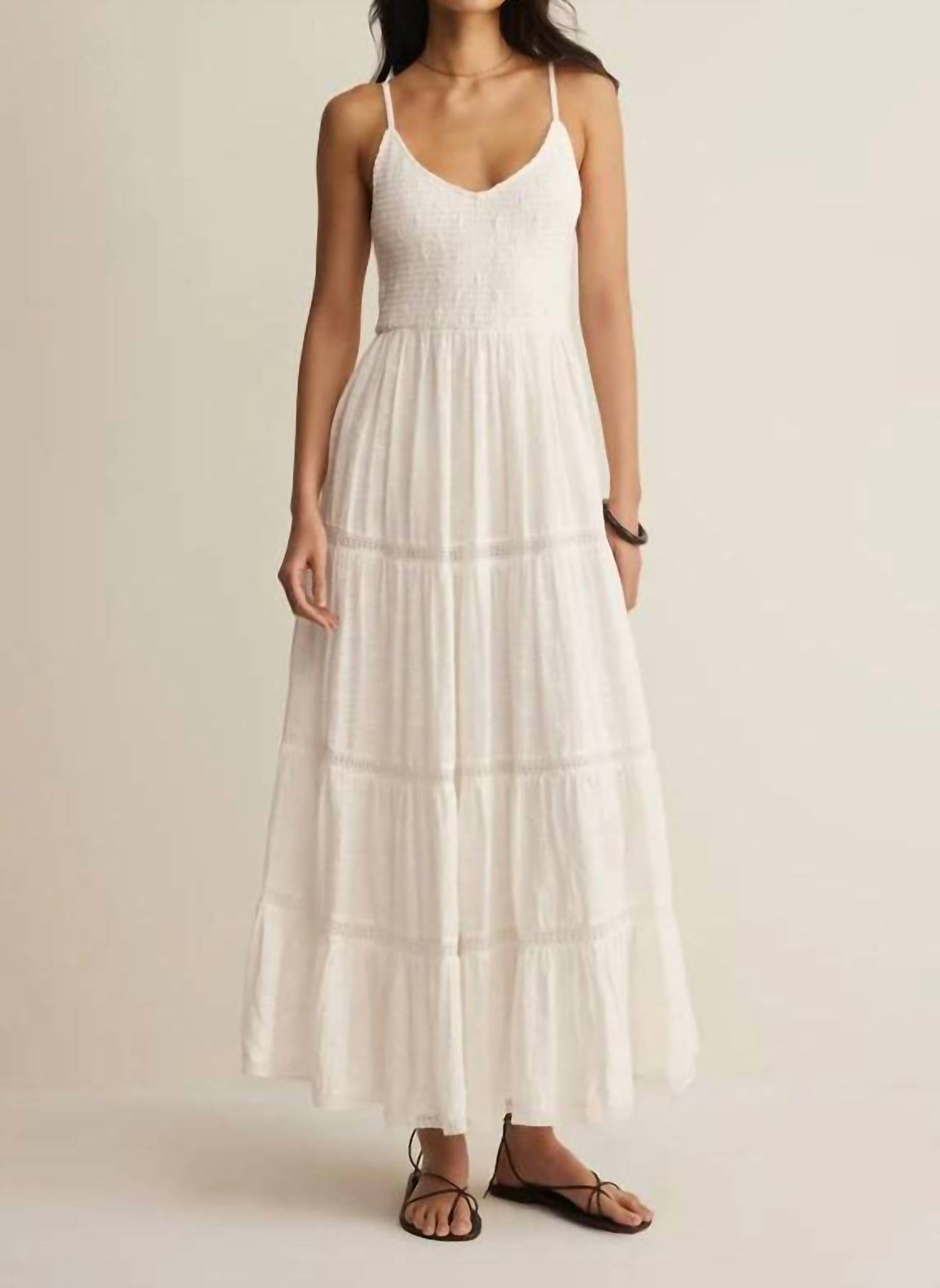 New Z Supply Behati Eyelet Midi Dress In White